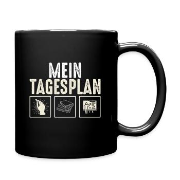 Lehrer mein Tagesplan - Tasse einfarbig - Schwarz - Rechts