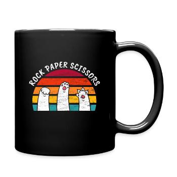 Cat Saying Funny Cat Rock Paper Scissors - Mug uni - noir - Droite