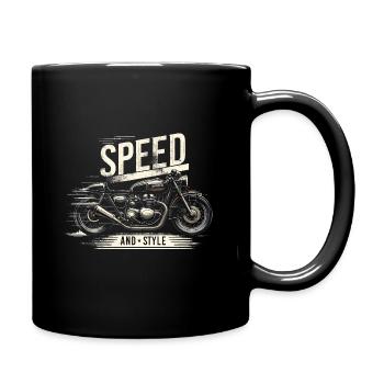 Speed and Style Motorcycle - Full Colour Mug - black - Right