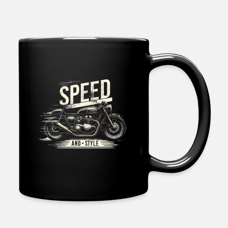 Speed and Style Motorcycle - Full Colour Mug - black
