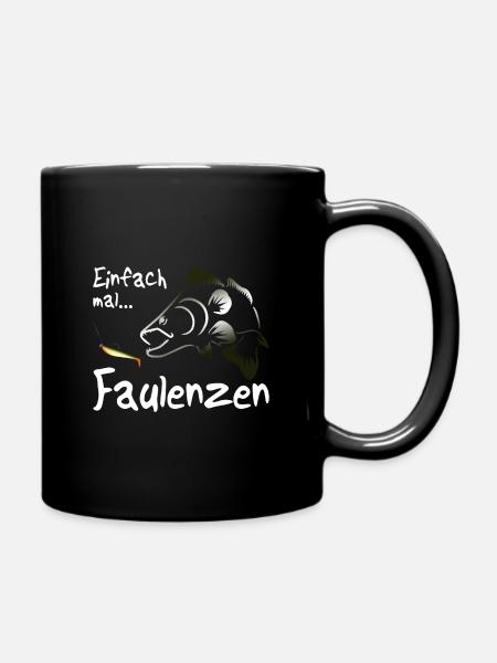 Zander Angeln - Tasse einfarbig - Schwarz