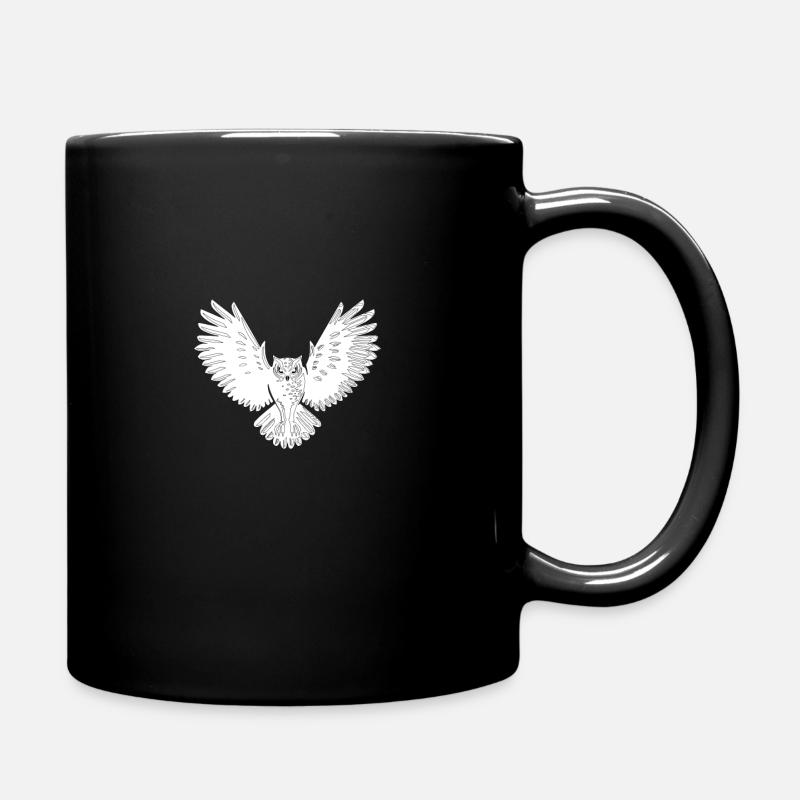 owl - Full Colour Mug - black