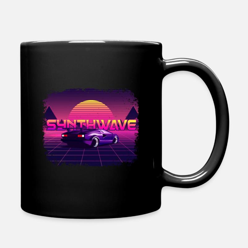 80‘s Synthwave Car Design 🎹🚘 - Tasse einfarbig - Schwarz