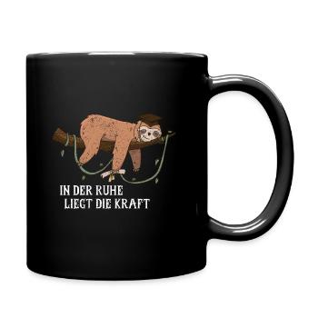 In der Ruhe liegt die Kraft Faultier Studenten - Tasse einfarbig - Schwarz - Rechts