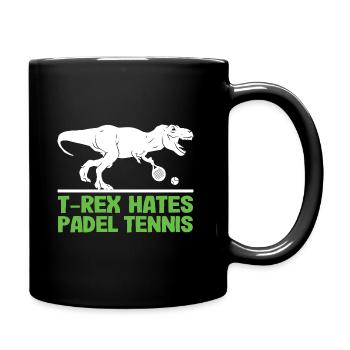 Padel Dino T-Rex dans le rôle du joueur de padel Padeltennis - Mug uni - noir - Droite