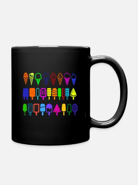 Ice cream in style in many colors - Full Colour Mug - black
