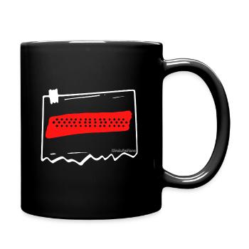 dots on red background - Full Colour Mug - black - Right