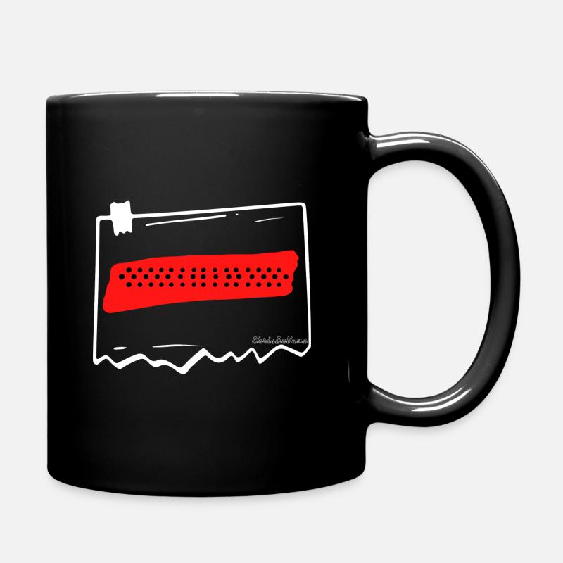 points sur fond rouge - Mug uni - noir