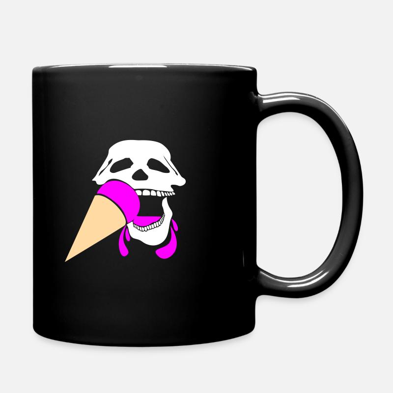 Crâne avec de la crème glacée - Mug uni - noir