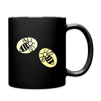 Bienen - Tasse einfarbig - Schwarz - Rechts