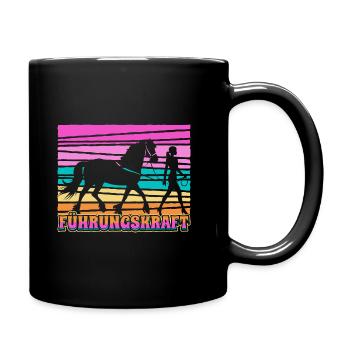Führungskraft Pferd Reiten Geschenkidee Pferde - Tasse einfarbig - Schwarz - Rechts