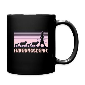 Führungskraft Schafe Hirtin Geschenkidee Lustig - Tasse einfarbig - Schwarz - Rechts