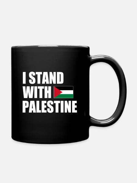 I stand with palestine - Full Colour Mug - black