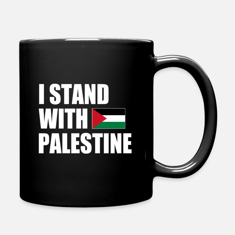 I stand with palestine - Full Colour Mug - black