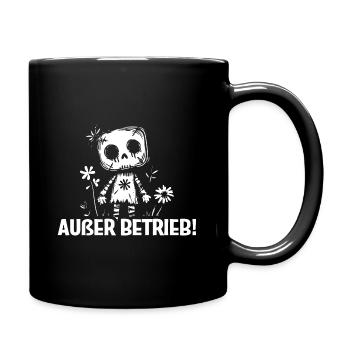 Süße Voodoo Puppe mit Blumen "Außer Betrieb" - Tasse einfarbig - Schwarz - Rechts