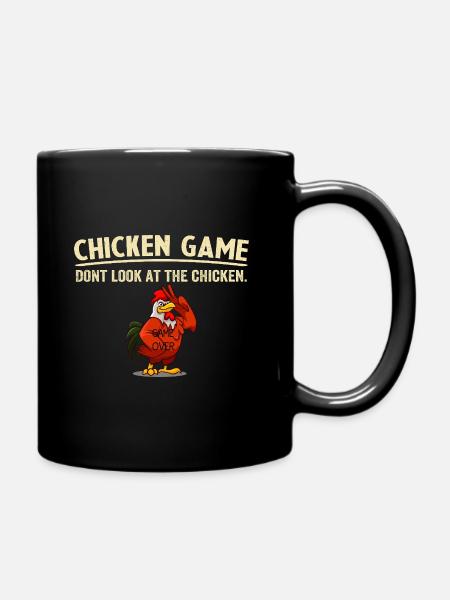 Chicken Game Don't Look At The Chicken - Full Colour Mug - black