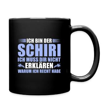 Schiedsrichter hat recht - Fußball Schiri - Tasse einfarbig - Schwarz - Rechts