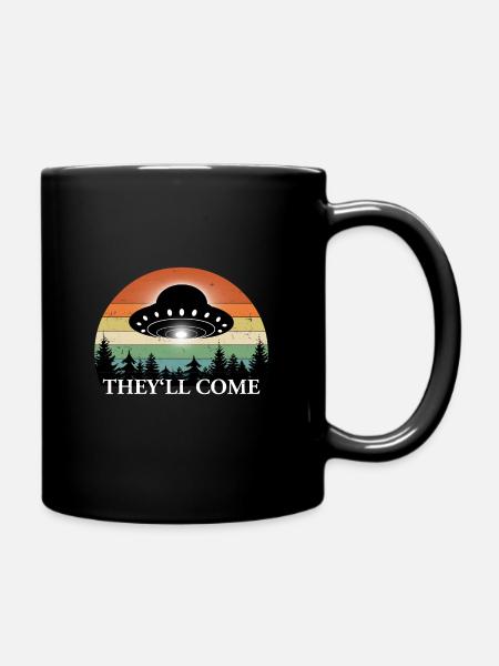 OVNI dans la forêt - millésime extraterrestre - Mug uni - noir