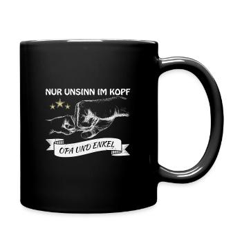 Opa und Enkel - Nur Unsinn im Kopf - Tasse einfarbig - Schwarz - Rechts