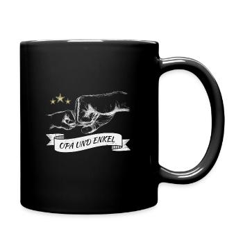Opa und Enkel Geschenk - Tasse einfarbig - Schwarz - Rechts