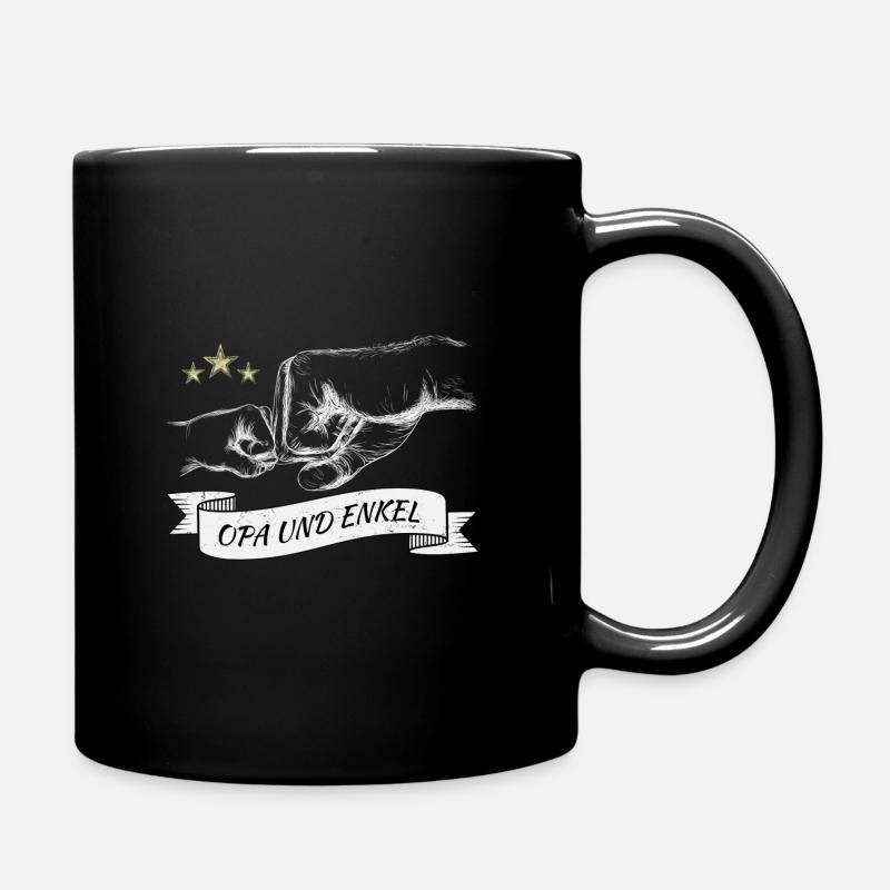 Opa und Enkel Geschenk - Tasse einfarbig - Schwarz