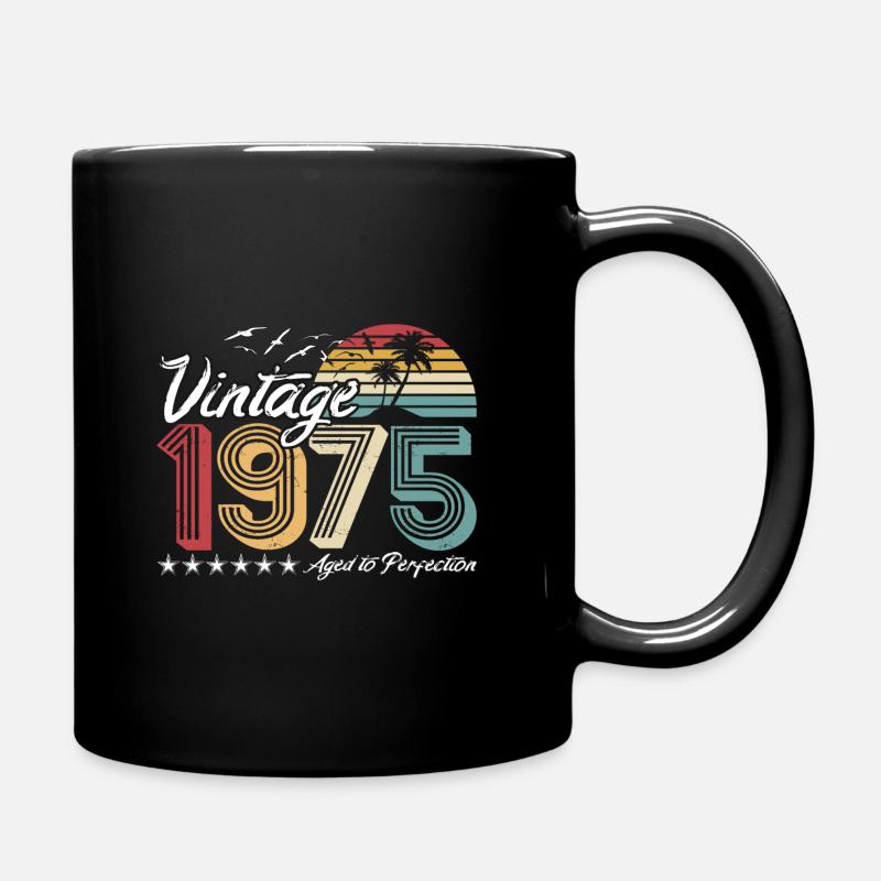 Retro Vintage 1975 - 45th birthday - Full Colour Mug - black