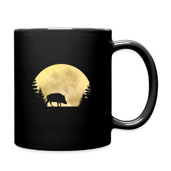 Wild boar hunting - hunter gift - Full Colour Mug - black - Right