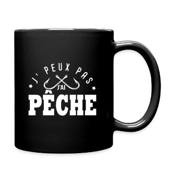 J'peux pas j'ai pêche cadeau homme pêche humour - Mug uni - noir - Droite