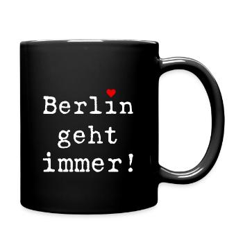 Coole Geschenkidee mit Herz - Berlin geht immer! - Tasse einfarbig - Schwarz - Rechts