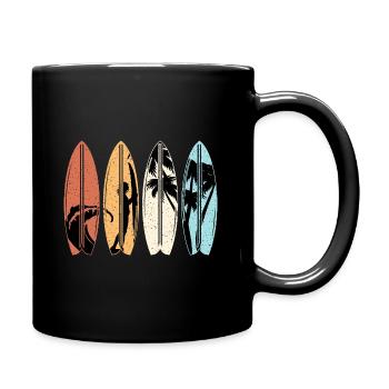 Surfer Gift Vintage Surfing Surfboard Beach - Full Colour Mug - black - Right
