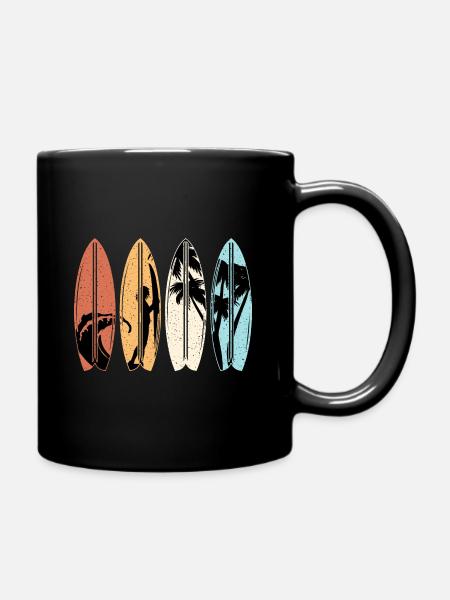 Surf surfer cadeau Vintage Surf Surf Surf Plage - Mug uni - noir