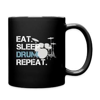 Schlagzeug Eat Sleep Drum Repeat Drums - Tasse einfarbig - Schwarz - Rechts