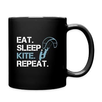Kitesurfer Eat Sleep Kite Repeat - Full Colour Mug - black - Right