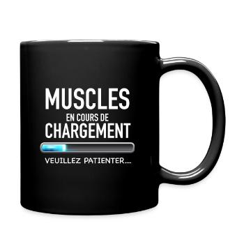 Muscles en cours de chargement veuillez patienter - Mug uni - noir - Droite