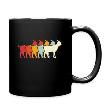 Vintage Ziege Ziegenbock Ziegenzucht - Tasse einfarbig - Schwarz - Rechts
