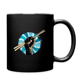 Sticks Musiker Schlagzeug Essstäbchen - Tasse einfarbig - Schwarz - Rechts
