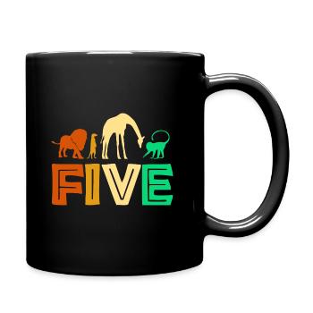 5th Birthday Jungle Animals Africa 5 years - Full Colour Mug - black - Right