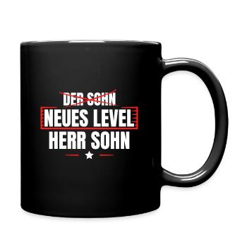 Der Sohn neues Level Herr Sohn Jugendweihe - Tasse einfarbig - Schwarz - Rechts