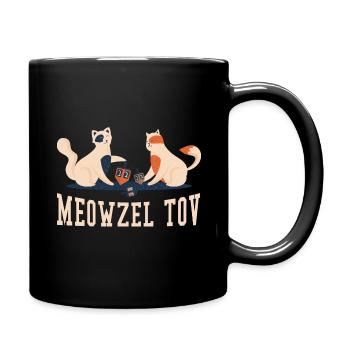 Mazel Tov Cats Jewish Christmas Jew Hanukkah - Full Colour Mug - black - Right