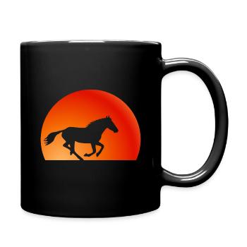 A heart for horses Rider Rider Love of horses - Full Colour Mug - black - Right