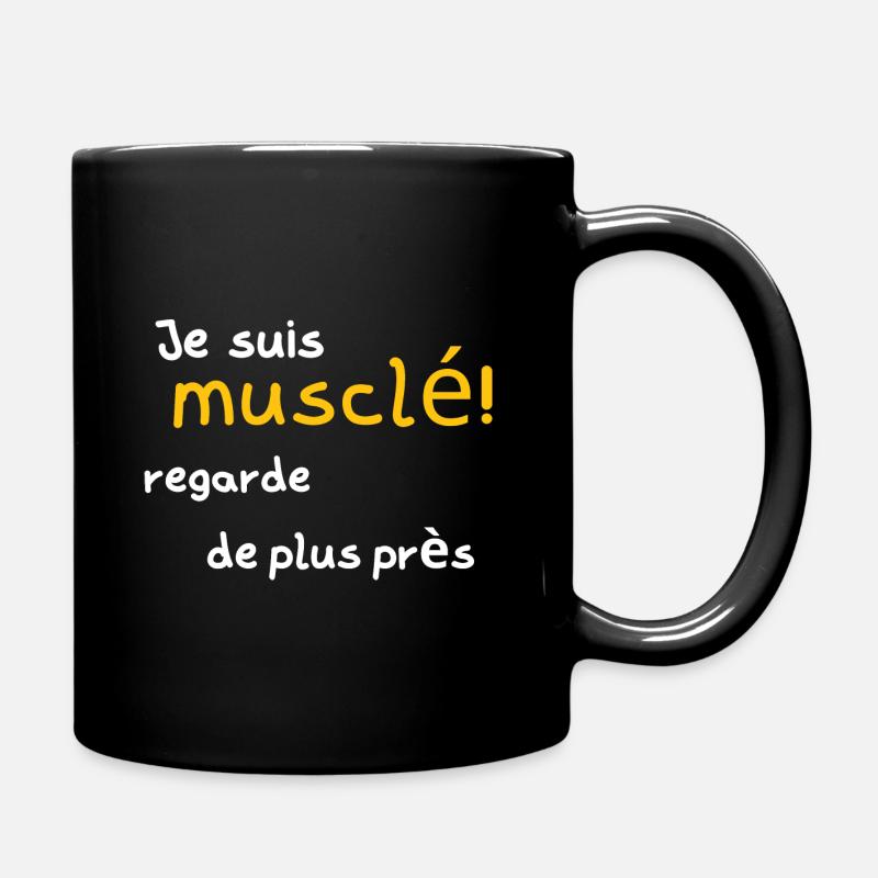 I'm muscular take a closer look - Full Colour Mug - black