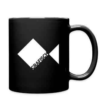 Grafisch - Fisch - Angler Geschenk - Tasse einfarbig - Schwarz - Rechts