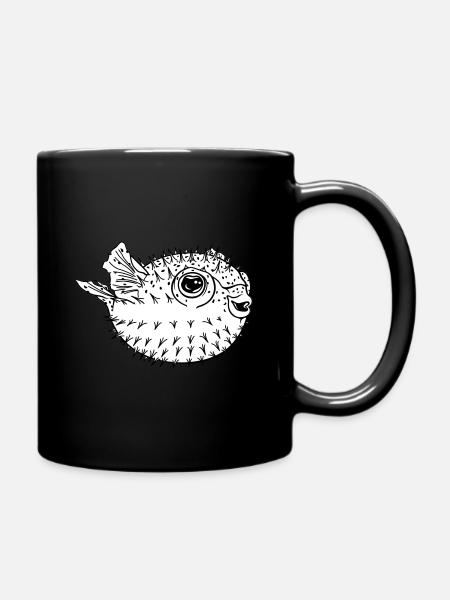 Puffer fish - Full Colour Mug - black