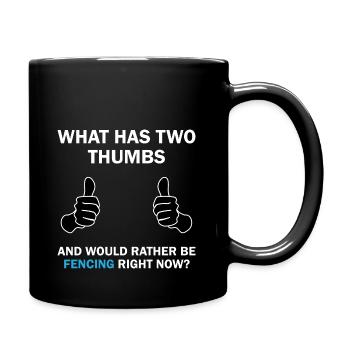 Ich würde jetzt lieber FECHTEN - Tasse einfarbig - Schwarz - Rechts