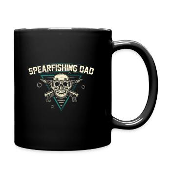 Speerfischen Vater | Geschenkidee für Speerfischer - Tasse einfarbig - Schwarz - Rechts