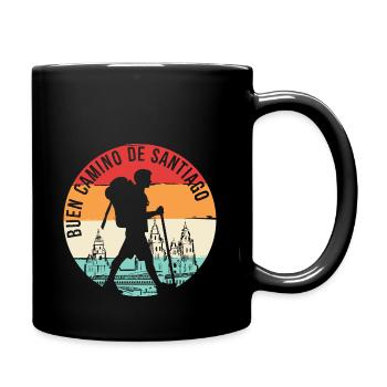 Buen Camino de Santiago - Tasse einfarbig - Schwarz - Rechts