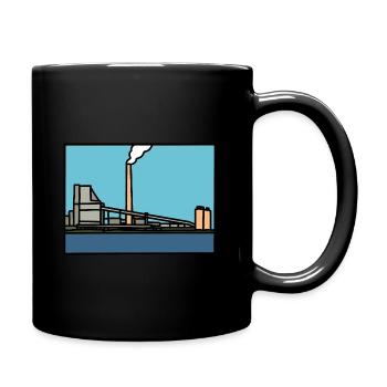 Mannheim Neckarau - Tasse einfarbig - Schwarz - Rechts