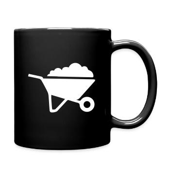 Schubkarre Symbol - Tasse einfarbig - Schwarz - Rechts