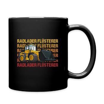 Radlader Flüsterer Retro Radladerfahrer - Tasse einfarbig - Schwarz - Rechts