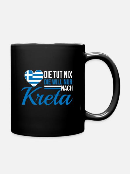 Kreta die tut nix Griechenland Urlaub - Tasse einfarbig - Schwarz